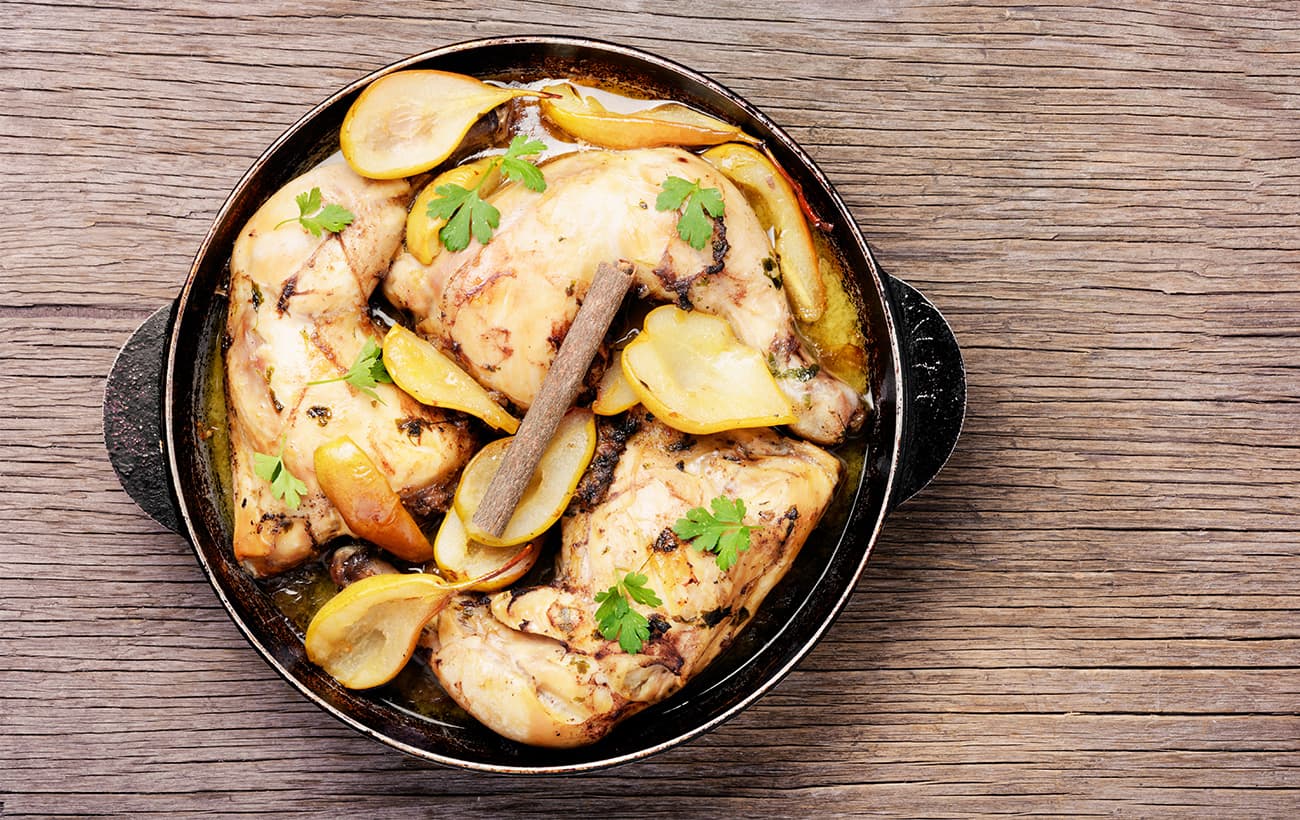 Pollo con pera