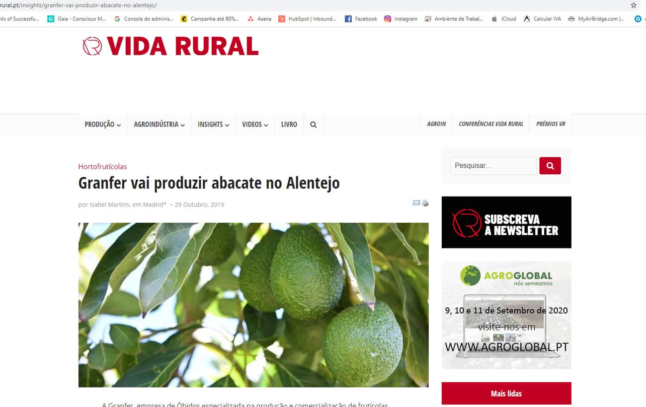 Artigo no site Vida Rural